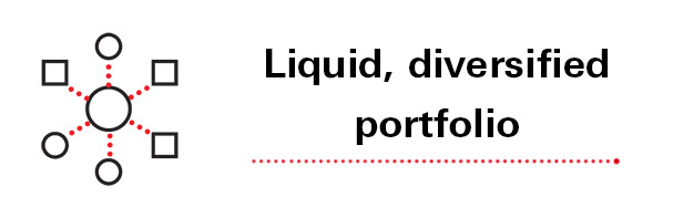 Liquid, diversified portfolio